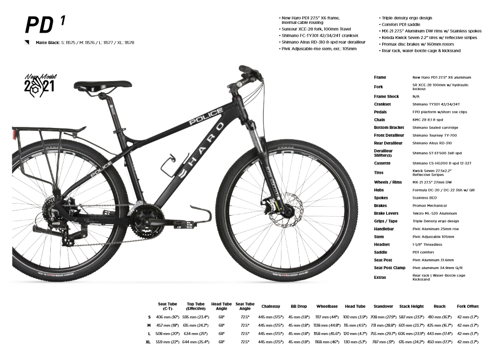 Haro PD1 Patrol Bike Bicycle Patrol Outfitters LLC